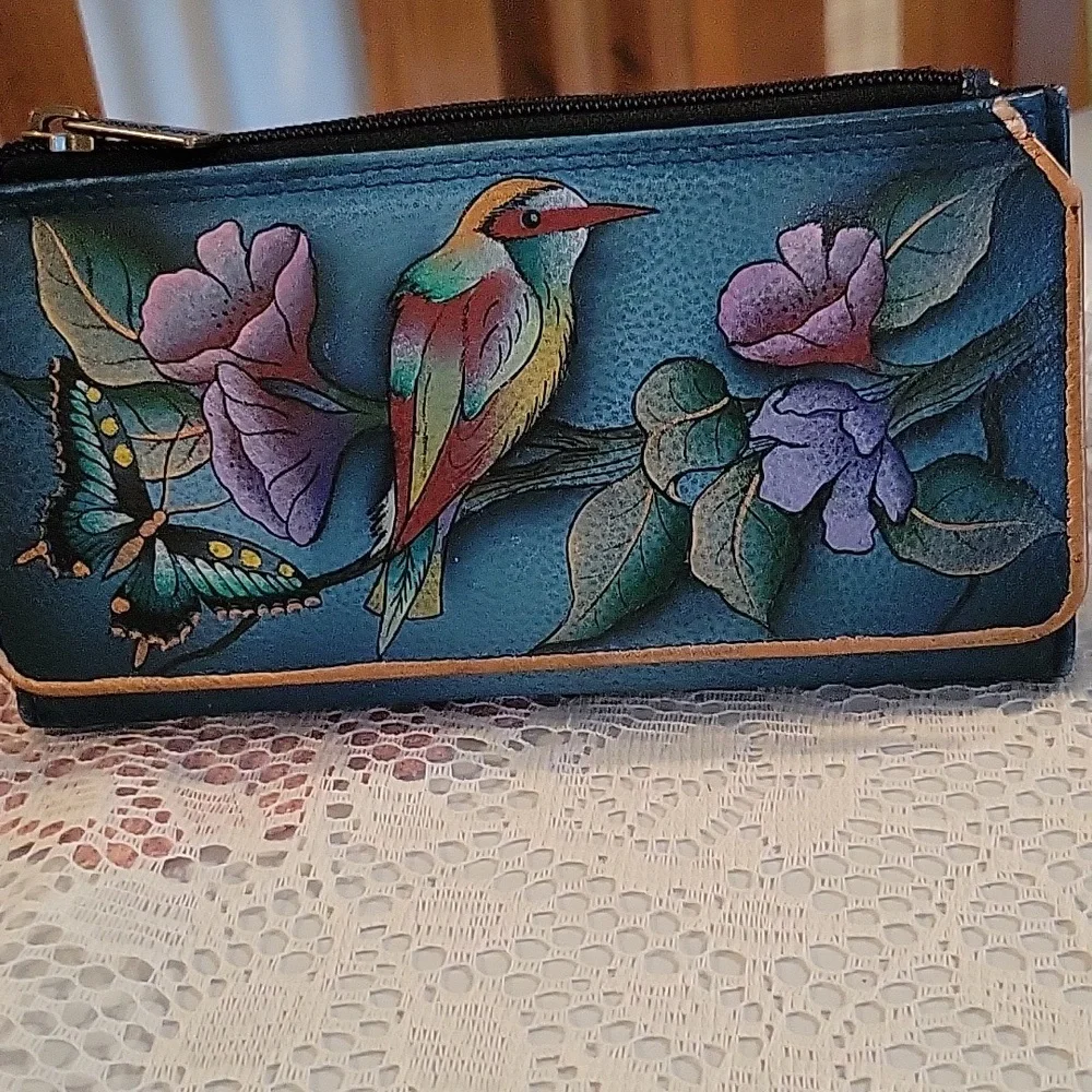 🐦Anuschka Hand Painted Leather Wallet🐦
